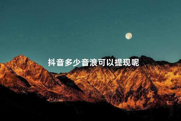 抖音多少音浪可以提现呢