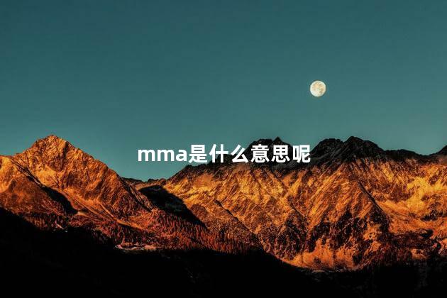 mma是什么意思呢