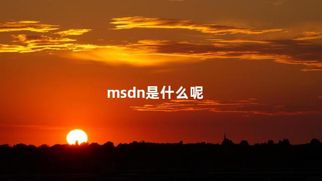 msdn是什么呢