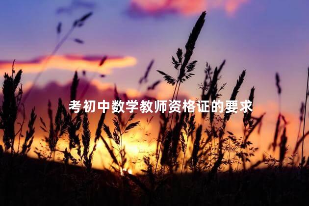 考初中数学教师资格证的要求