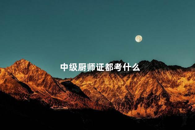 中级厨师证都考什么