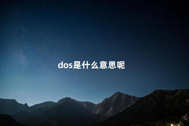 dos是什么意思呢