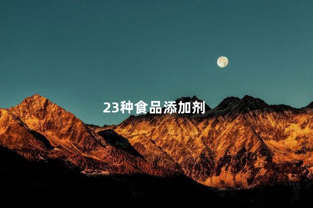 23种食品添加剂，三种常见的食品添加剂